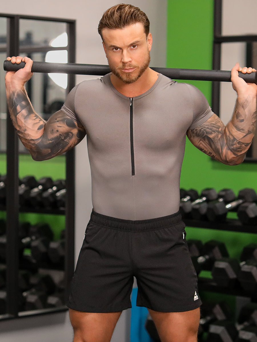 men's grey t-shirt bodysuit - Body Aware