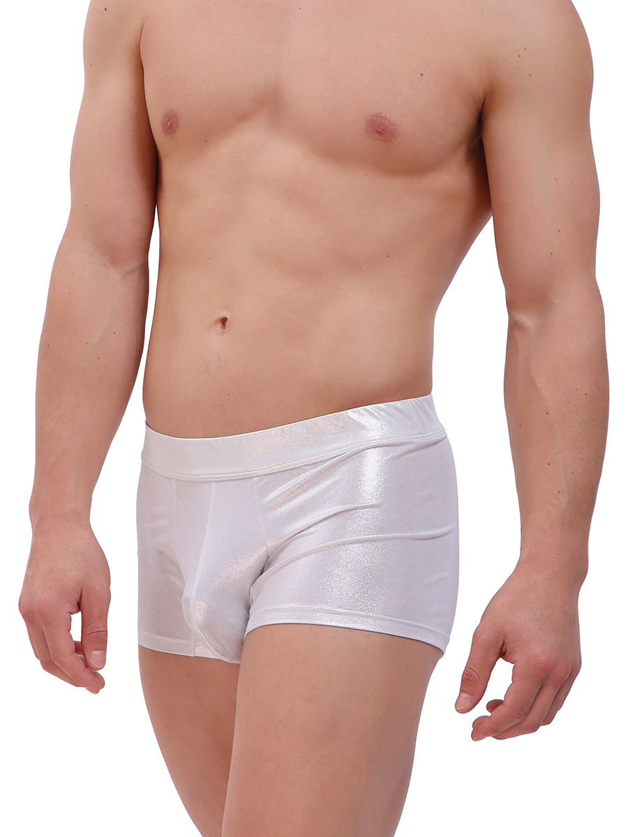 Men's silver metallic shorts - Body Aware