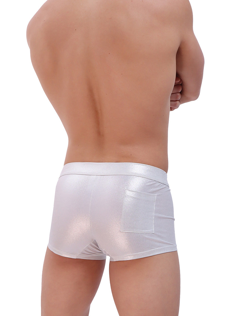 Men's silver metallic shorts - Body Aware