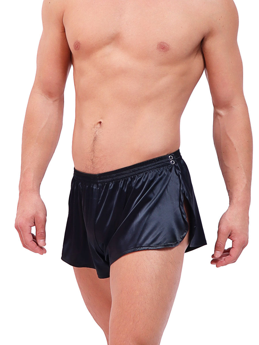 Men's Navy Blue Silk Shorts - Sexy Tap Pants For Men - Body Aware