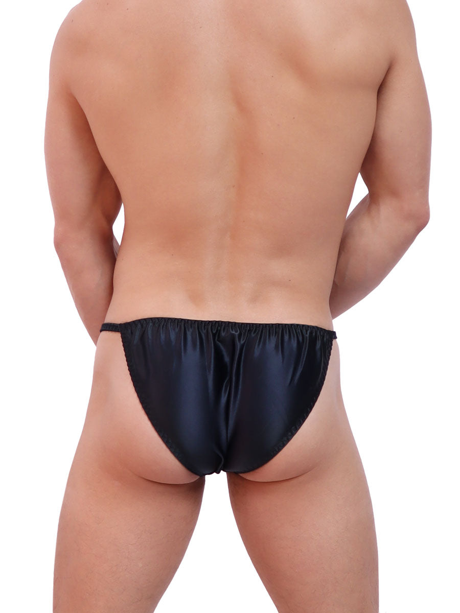 men's navy blue silk tanga - Body Aware