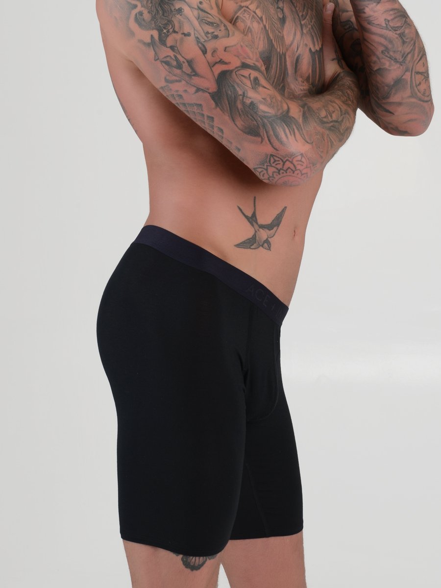 men's black modal boxers