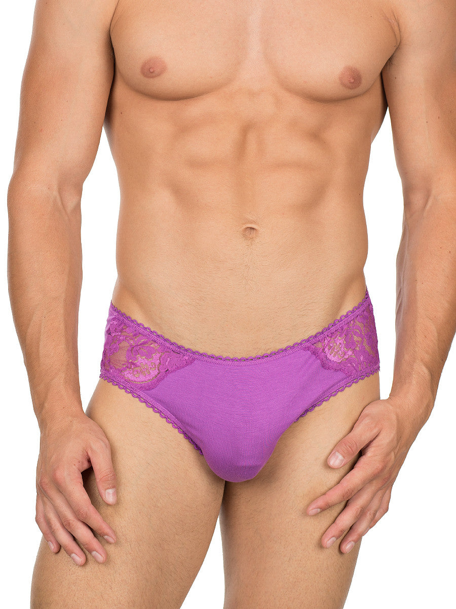 Summer Rayon and Lace Panty Purple