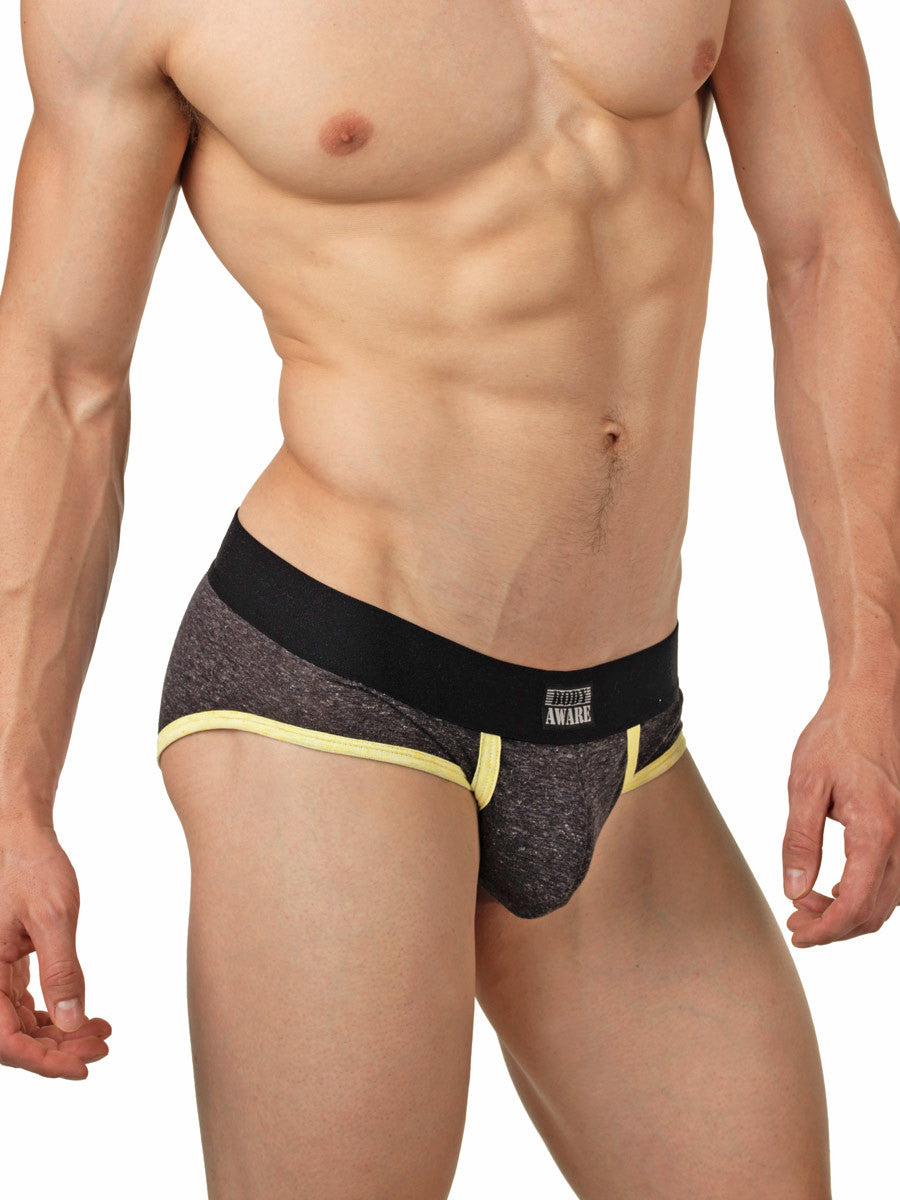 Men's charcoal vintage linen brief
