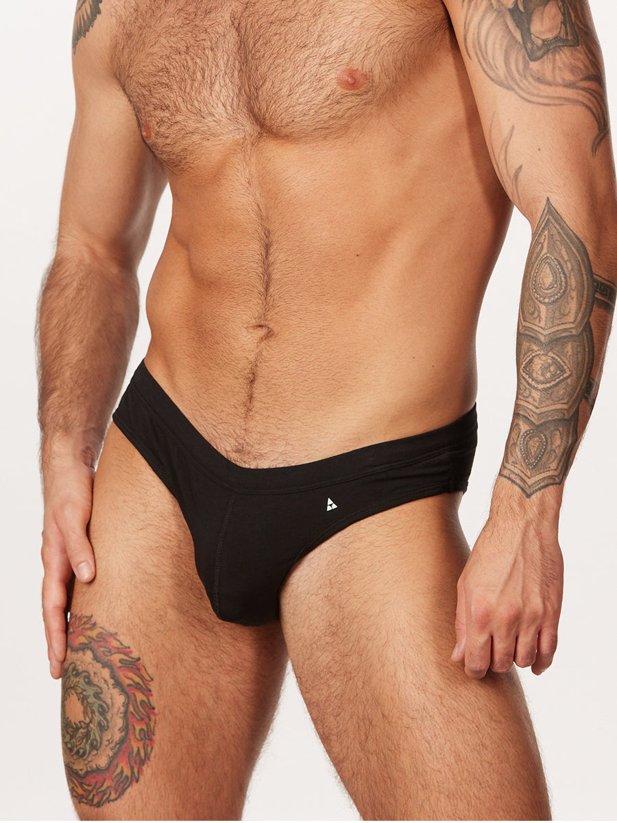 mens black organic cotton brief