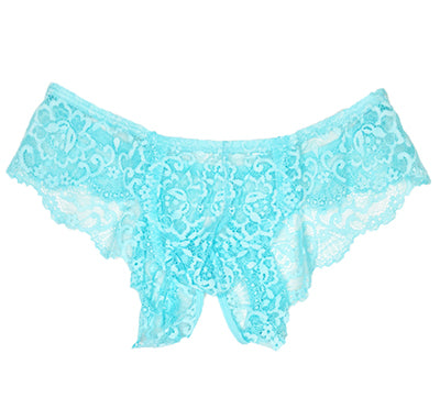 mens aqua backless lace brief
