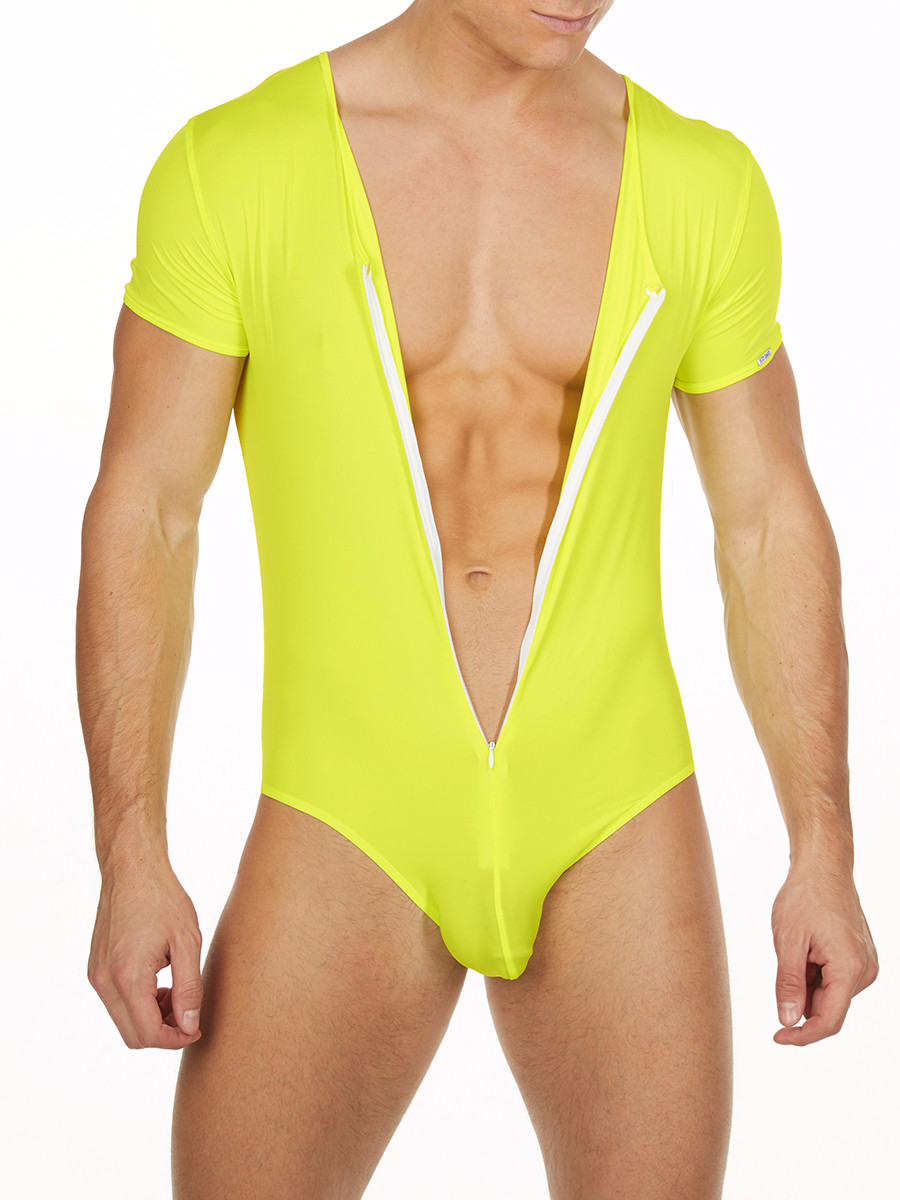Men's short sleeve zipper bodysuit