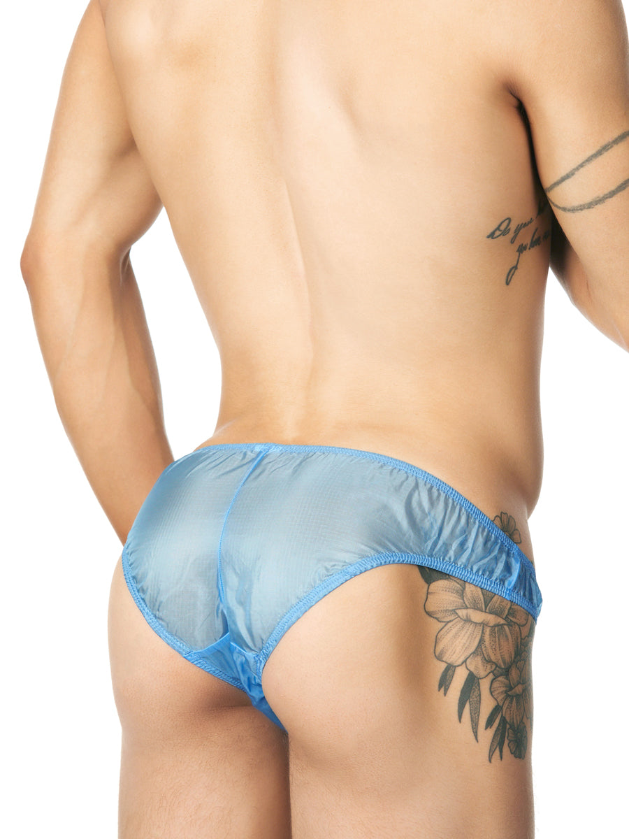 men's blue nylon briefs