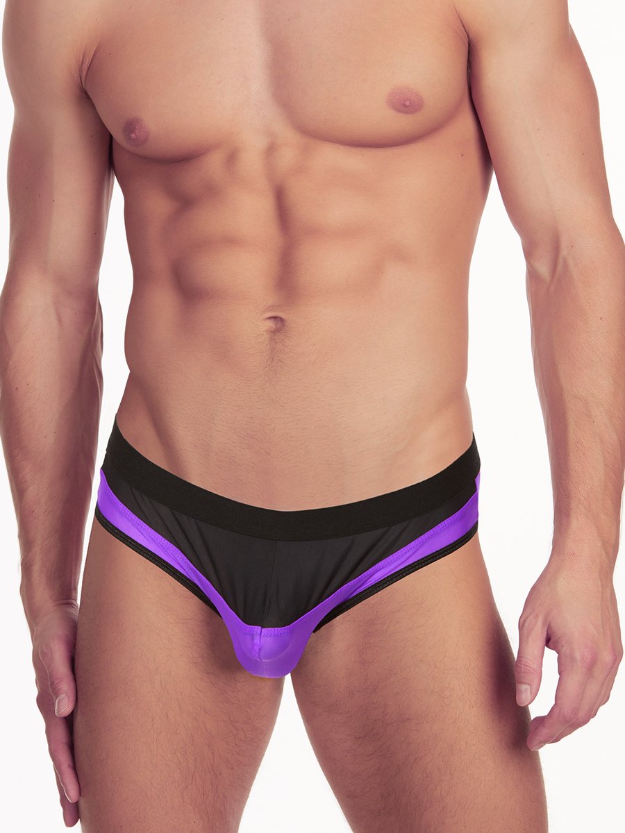 Men's purple see-thru brief