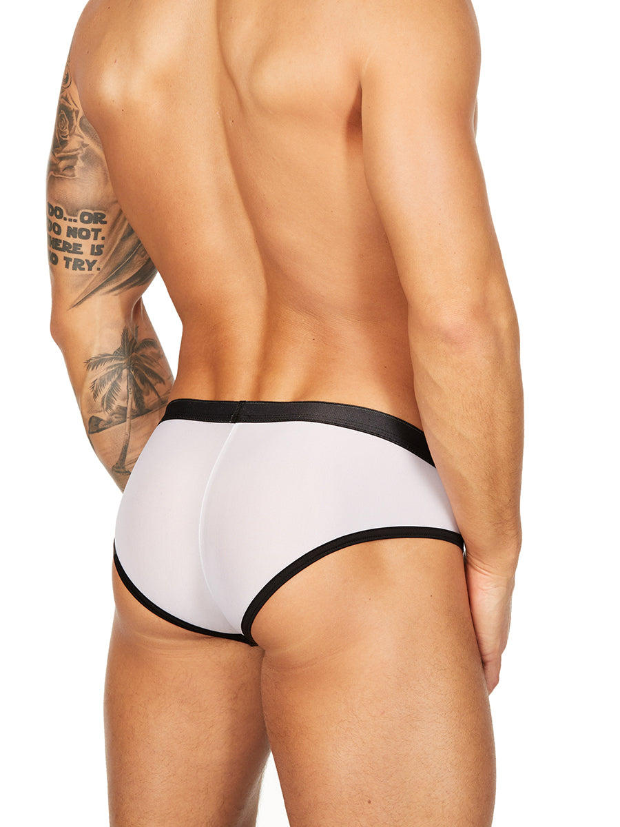 men's white see through briefs