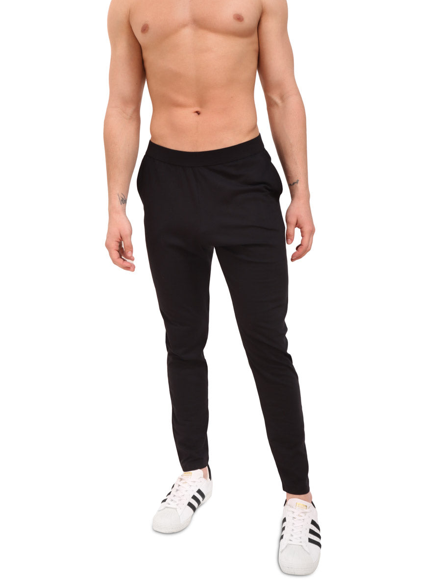 men's black organic cotton lounge pants - Body Aware