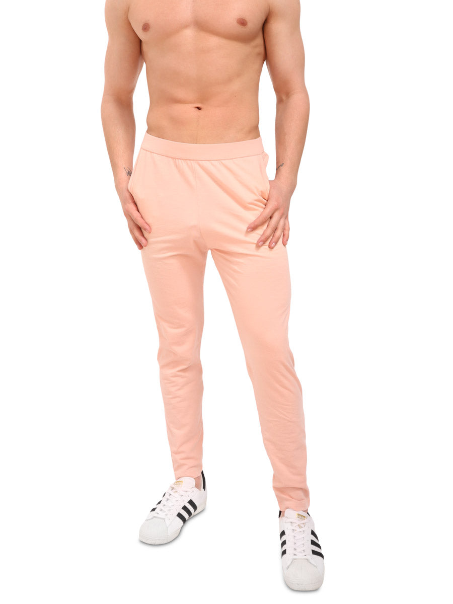 Men Leggings 506-56 Hole Thighs Hole Crotch Hot Pink Spandex Size M