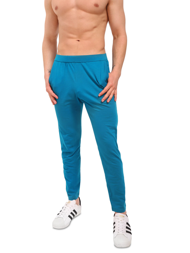 men's blue organic cotton lounge pants - Body Aware