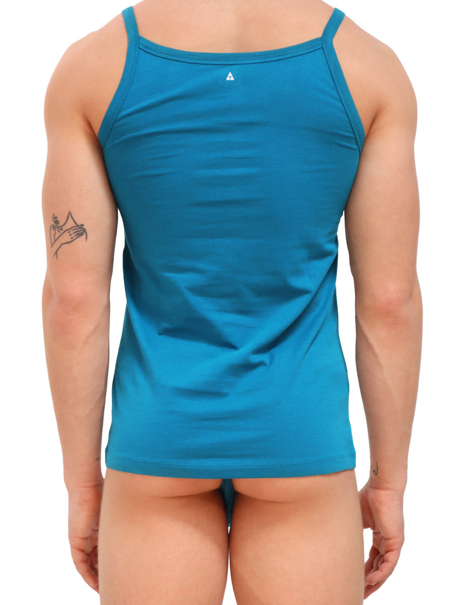Men's Blue Organic Cotton Tank Top EcoFriendly UnderwearBody Aware