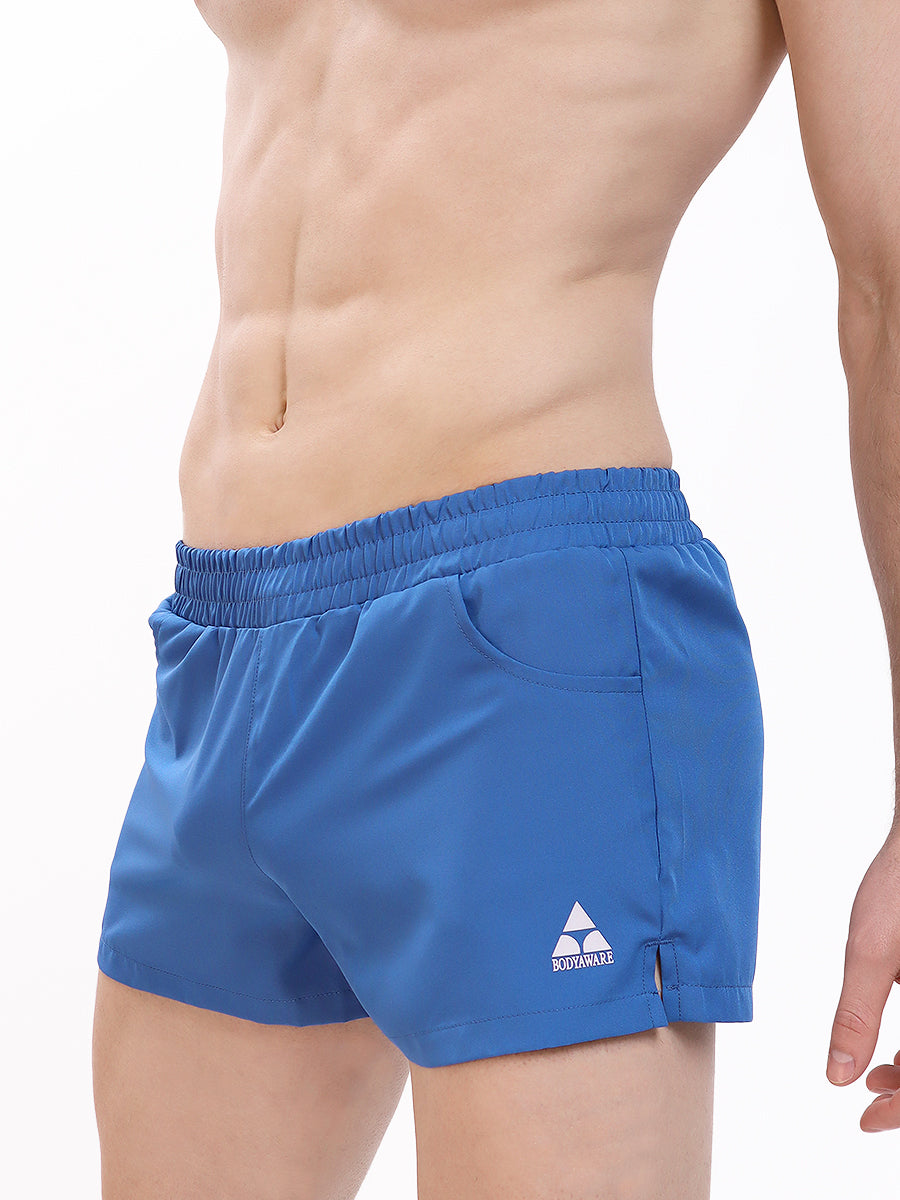 men's blue gym shorts - Body Aware