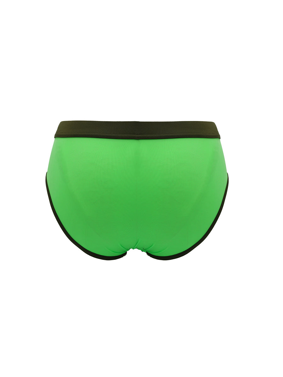 Lime green men's underwear with Body Aware logo on a white background.