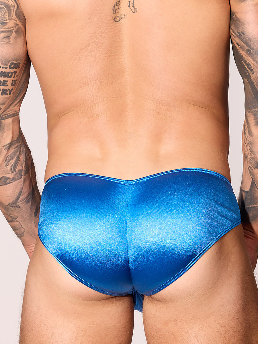 men's blue satin bikini brief - Body Aware