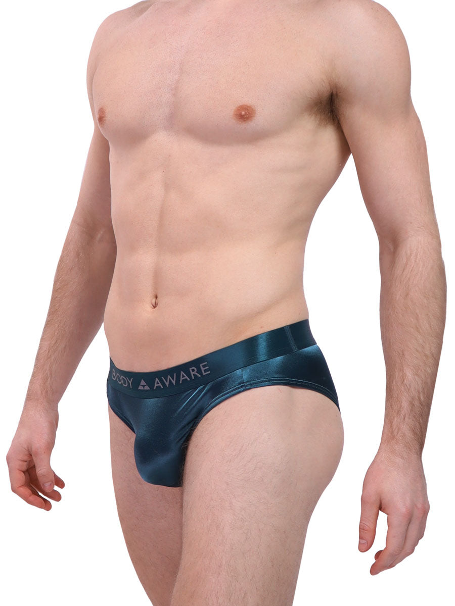 Men's Underwear Satin Boxers Turquoise -  Hong Kong