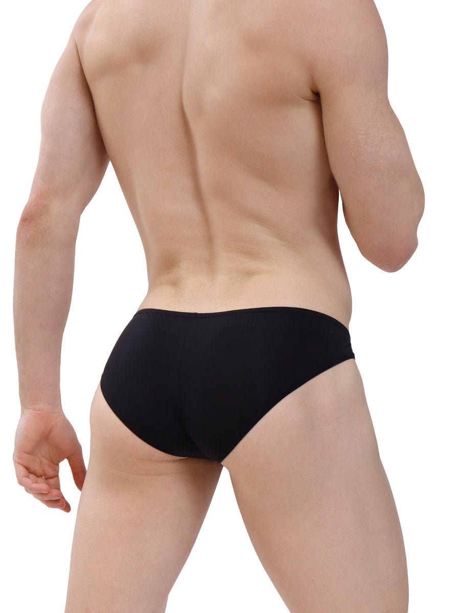 men's black nylon bikini briefs - Body Aware
