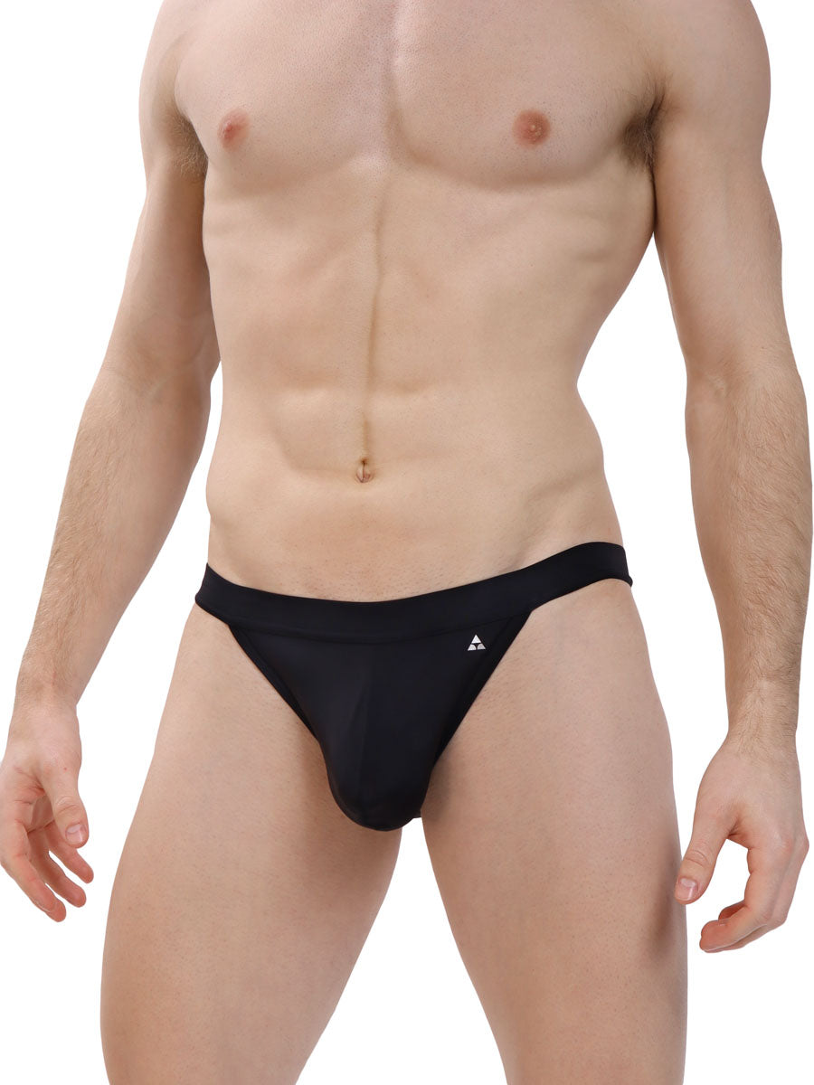 men's black nylon tanga - Body Aware