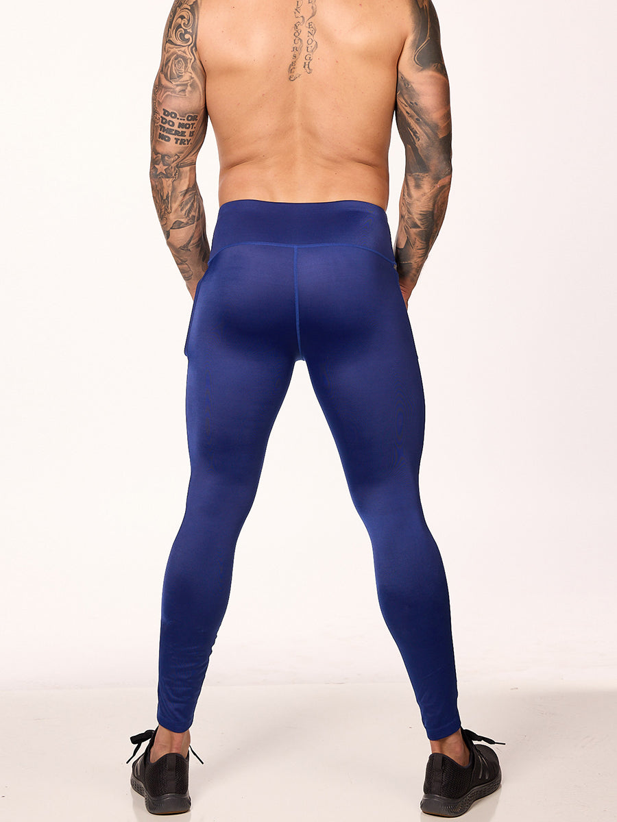 Men's Navy Blue Leggings - Activewear For Men - Body Aware