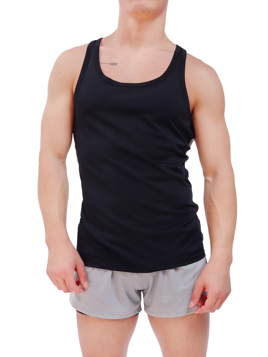 Men's Black Sports Tank Top - Sexy Athleticwear For Men - Body Aware
