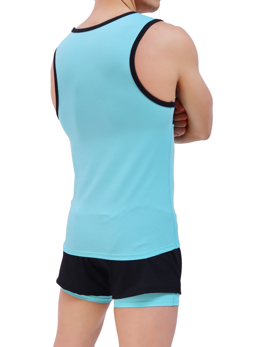 men's turquoise tank top - Body Aware