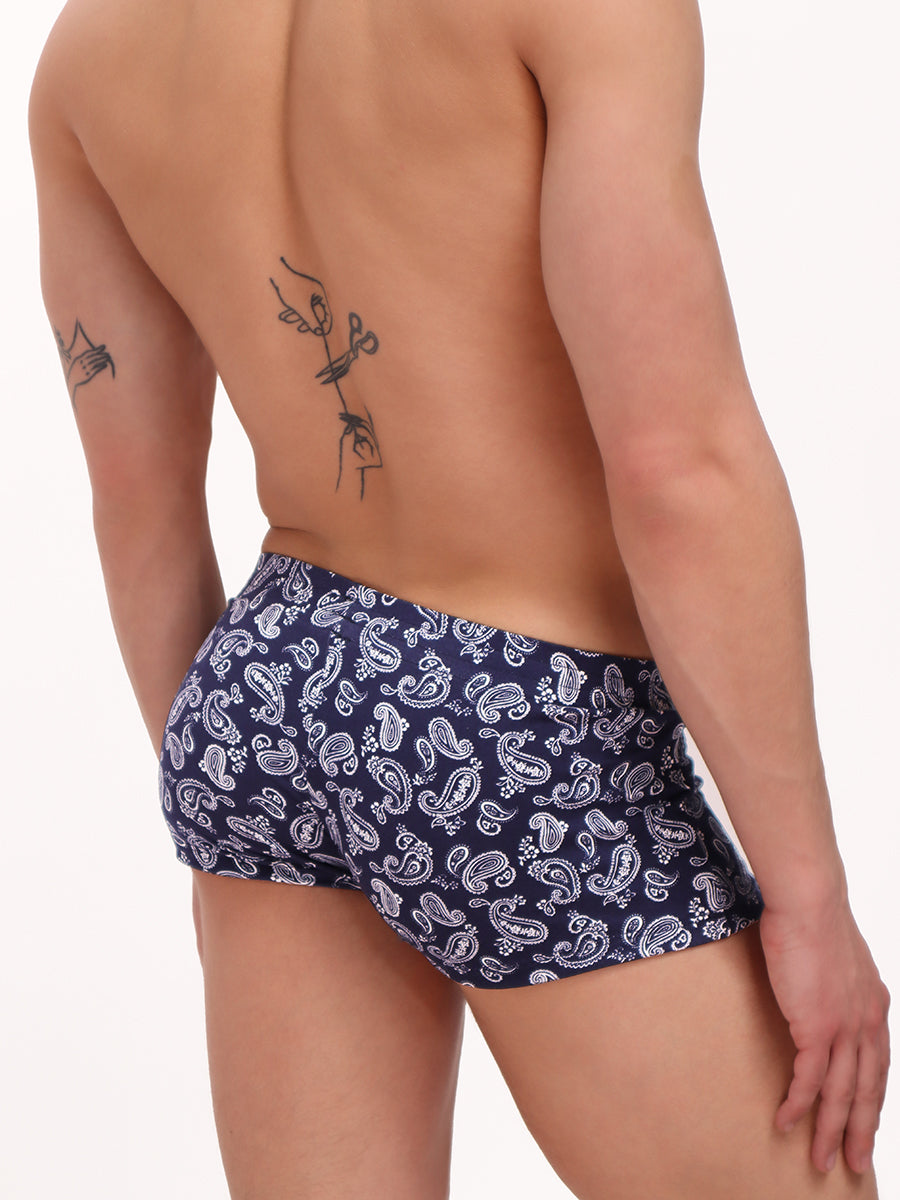 men's blue paisley shorts - Body Aware