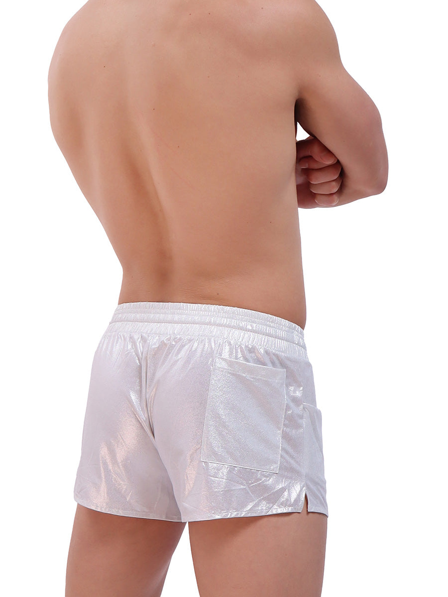 men's silver metallic shorts - Body Aware
