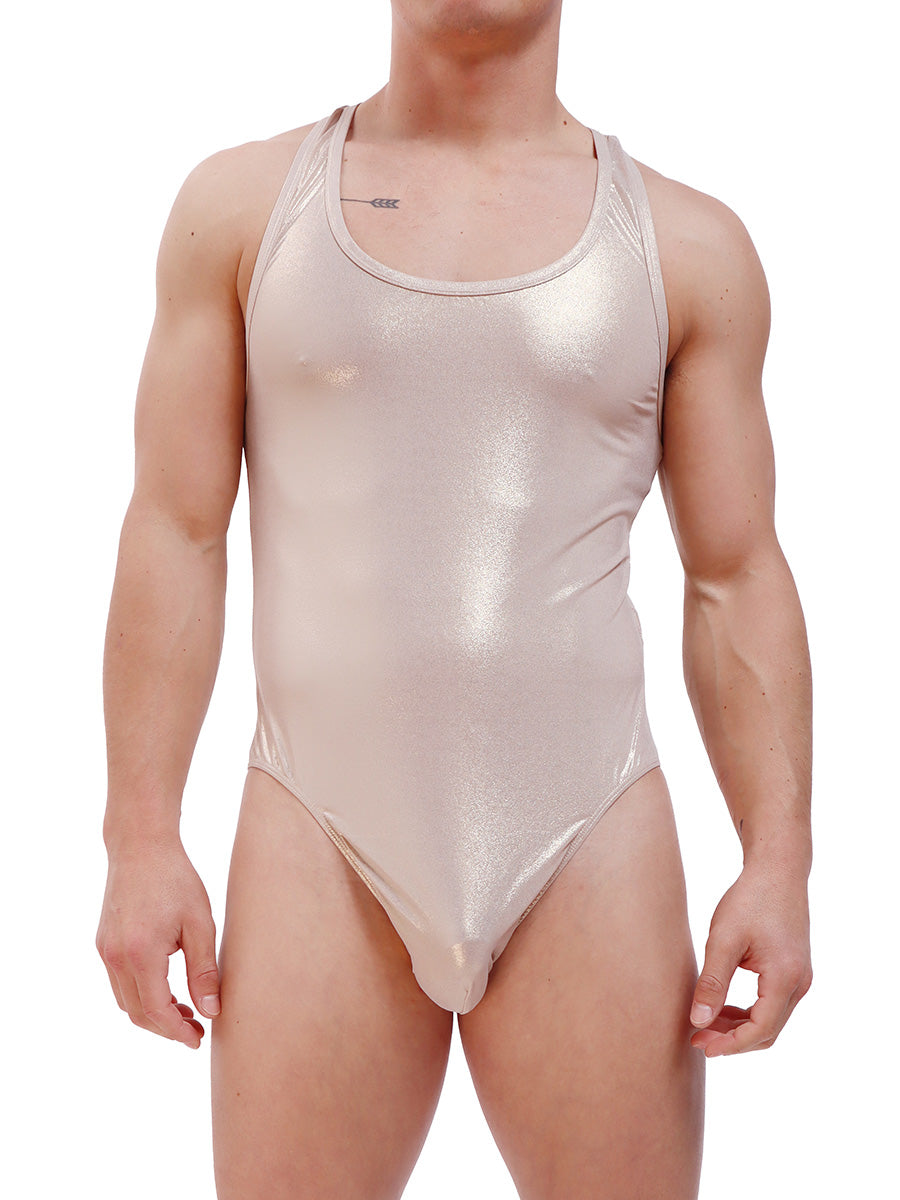 men's gold metallic bodysuit - Body Aware