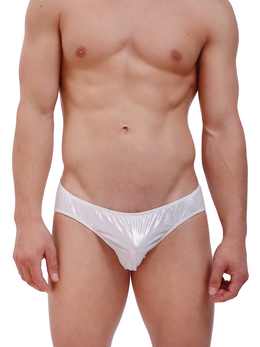 men's silver metallic cheeky briefs - Body Aware