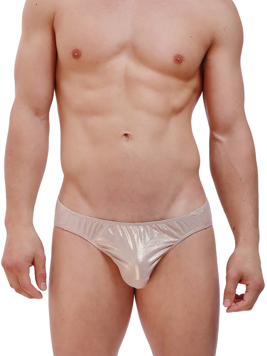 men's gold metallic cheeky brief - Body Aware