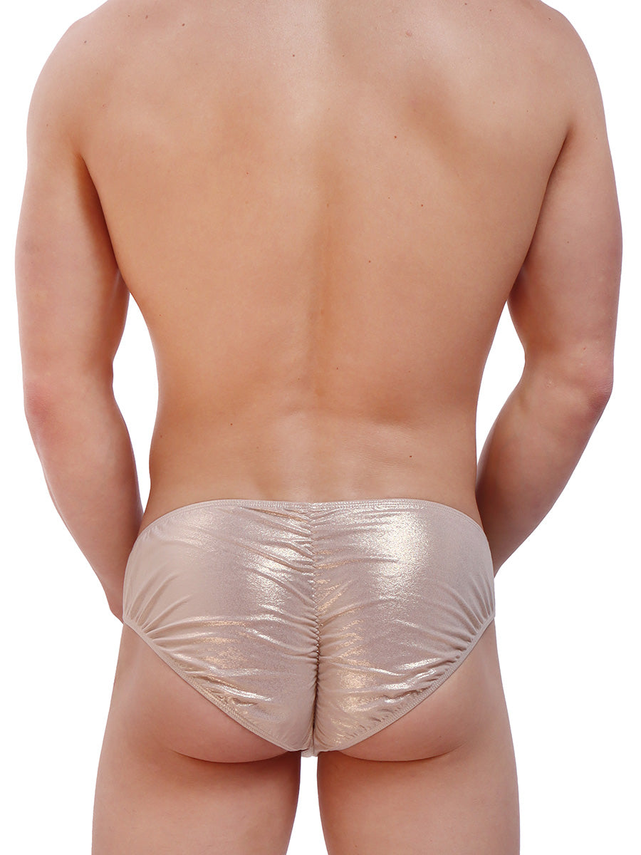 men's gold metallic cheeky brief - Body Aware