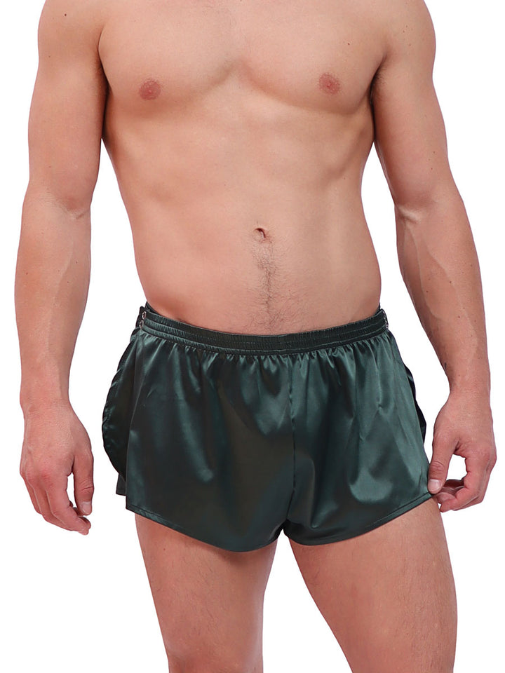 men's green silk shorts - Body Aware