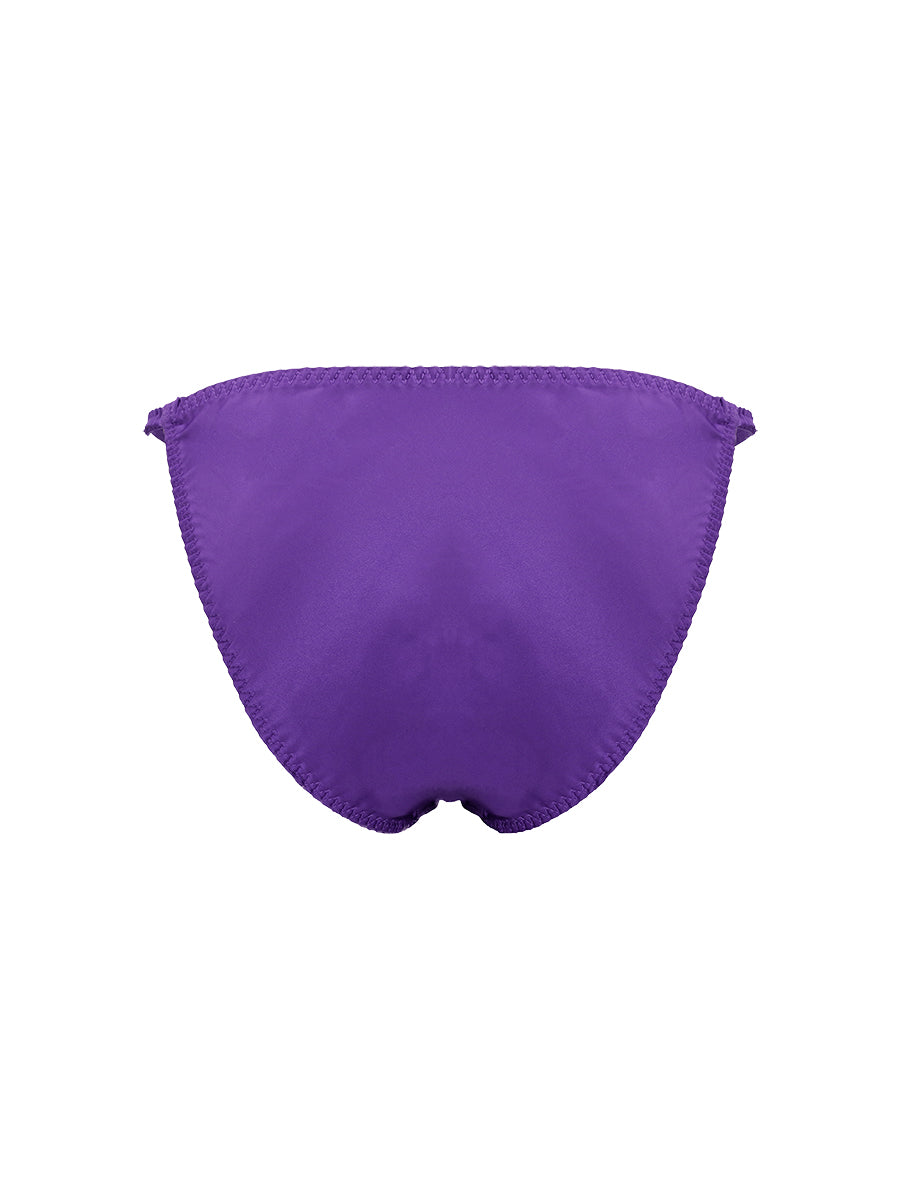 Purple men's underwear brief on a white background.