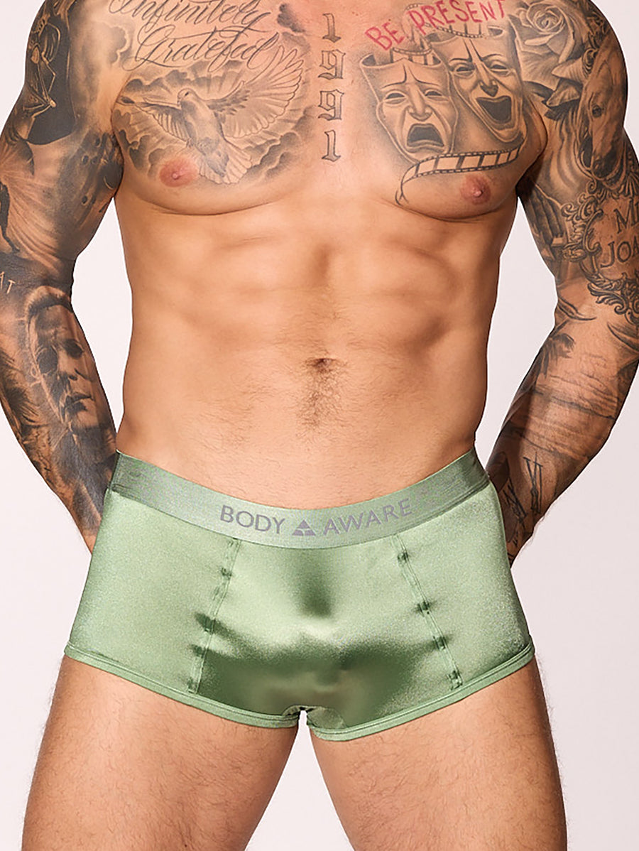 men's green satin boxers - Body Aware