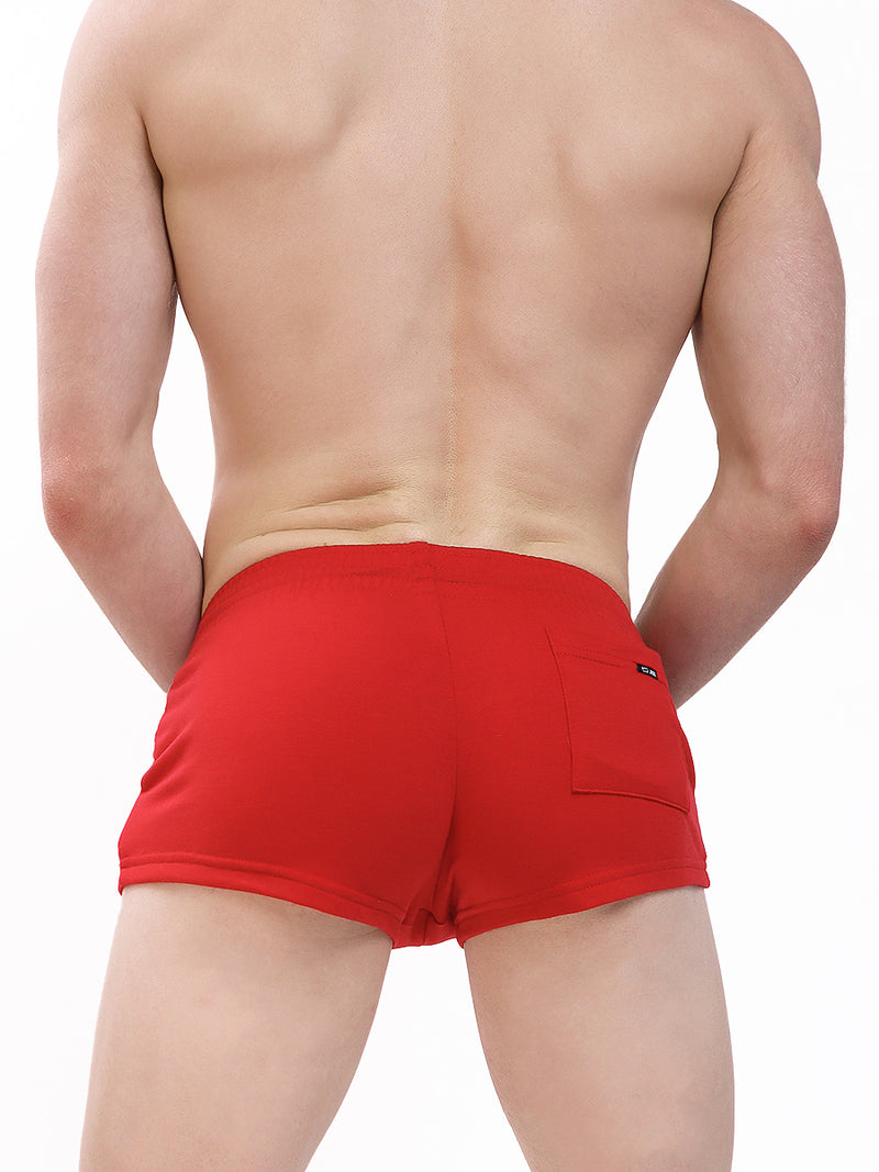 men's red rayon shorts - Body Aware