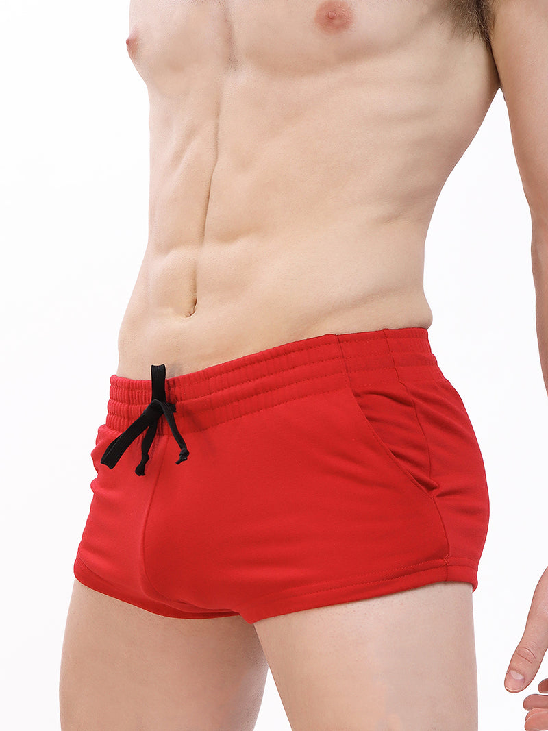 men's red rayon shorts - Body Aware