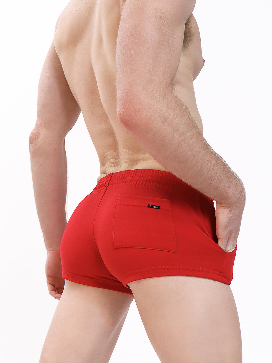 men's red rayon shorts - Body Aware