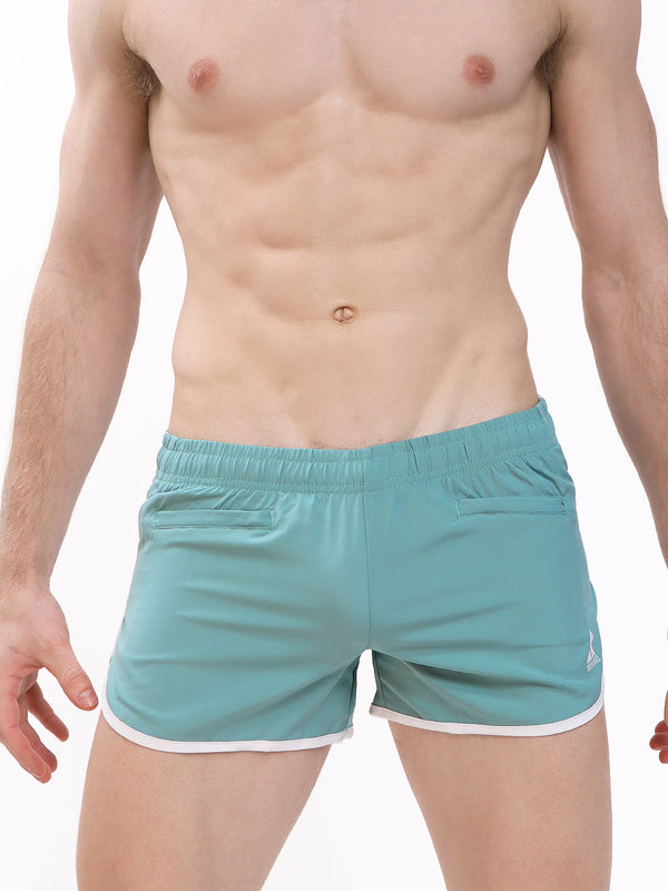 men's green running shorts - Body Aware