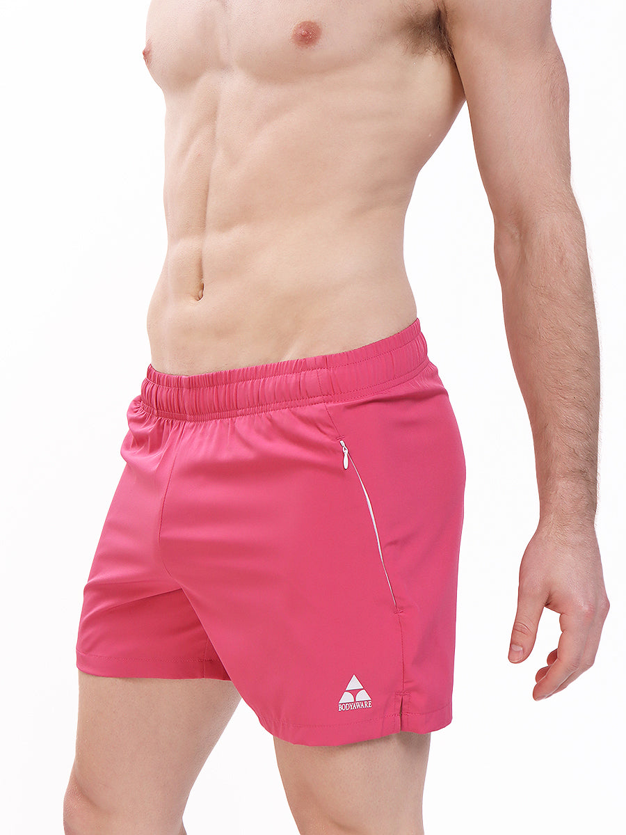 men's pink gym shorts - Body Aware
