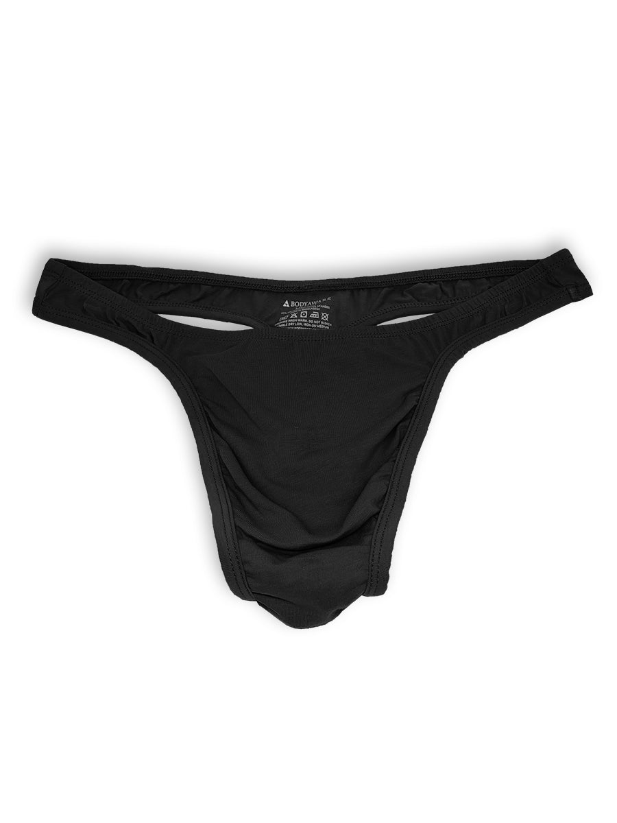 men's black cotton thong underwear