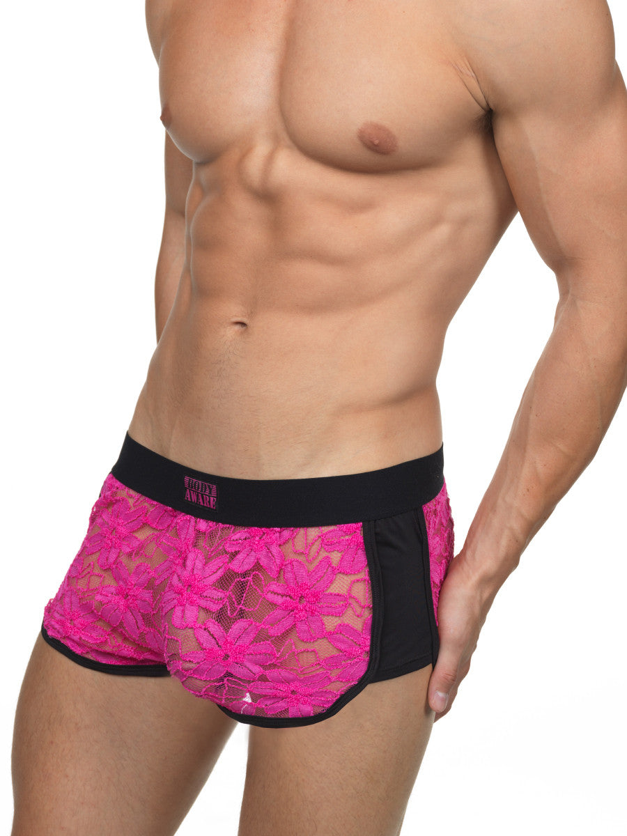 Lace Booty Shorts Fuchsia