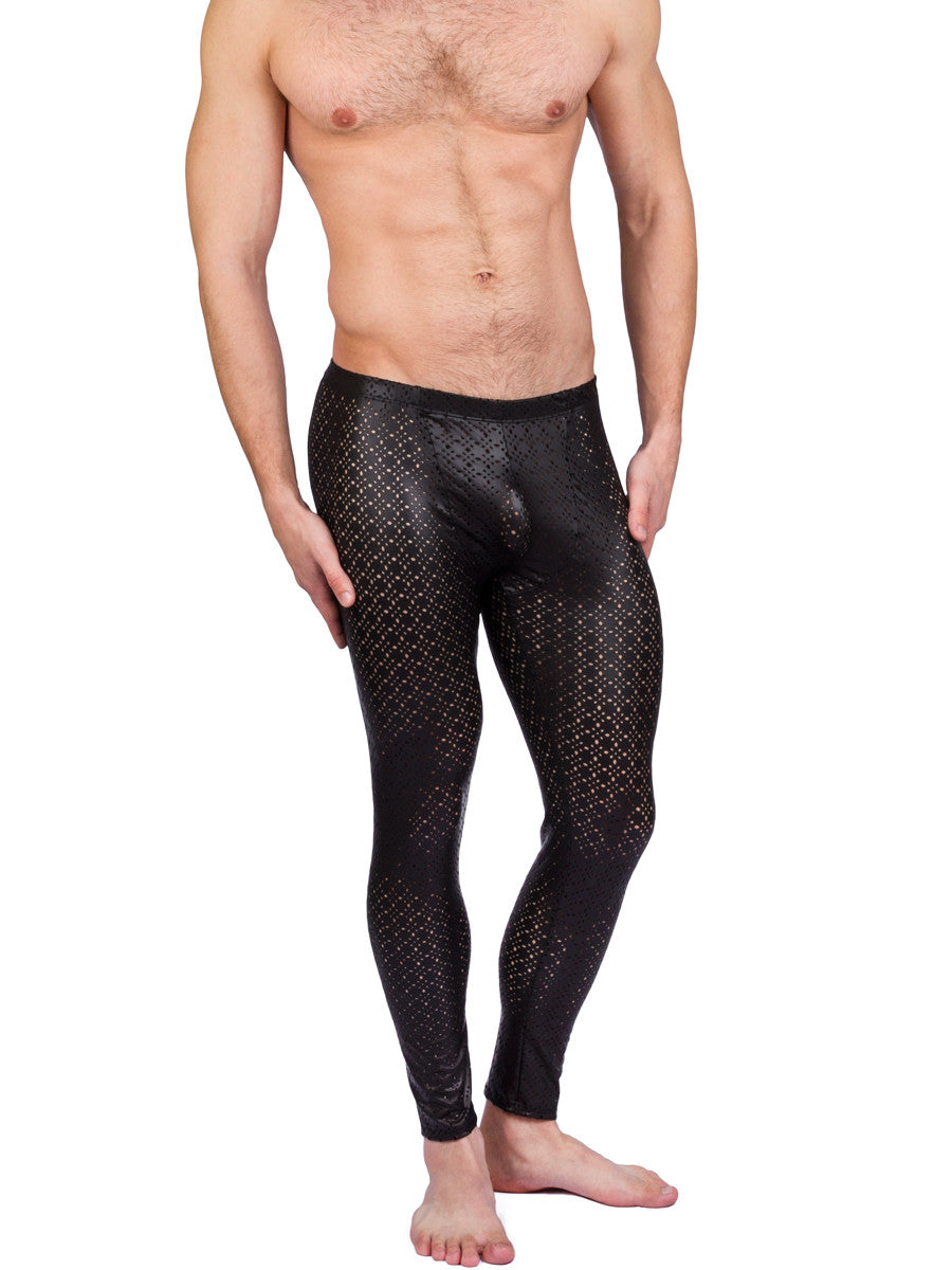 Men's black stretch leggings