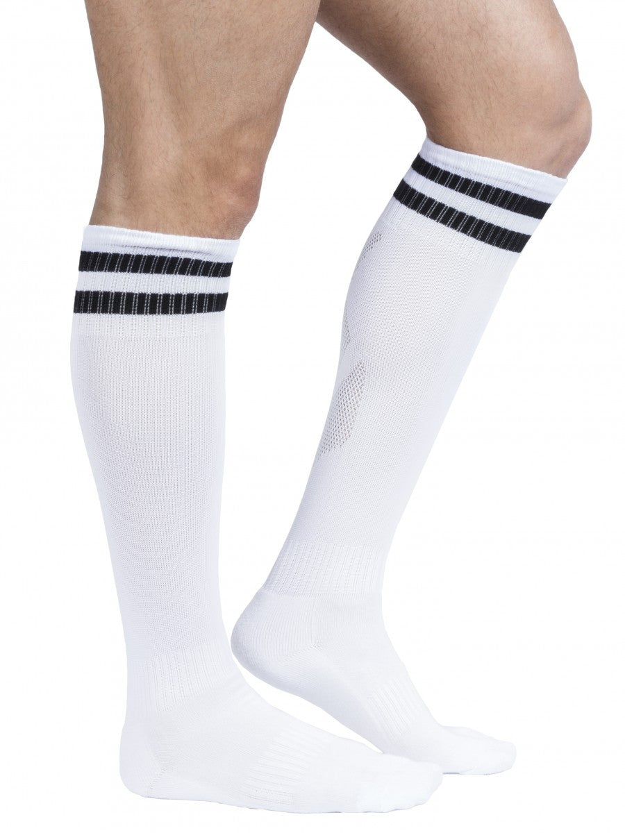 Men's white soccer socks