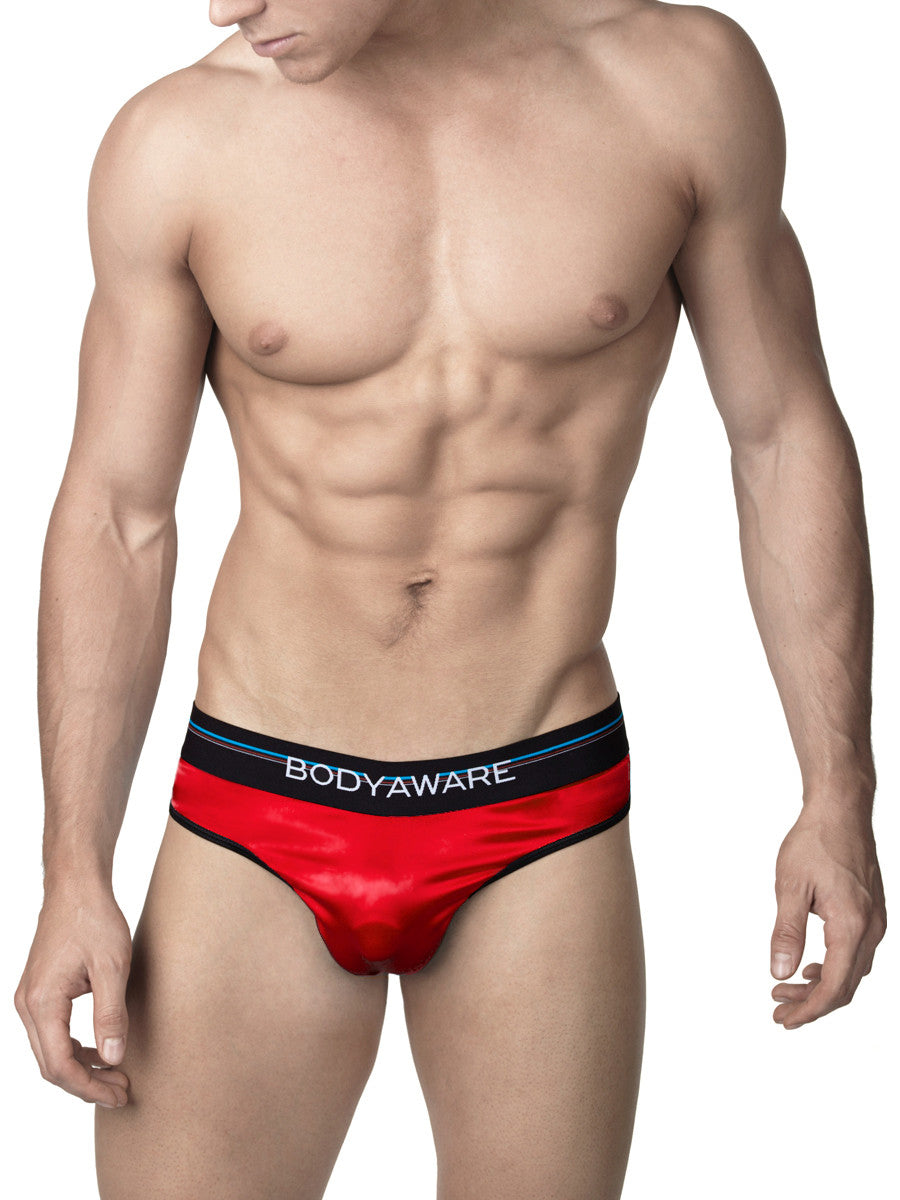 Men's Red Brazilian Silk Bikini Brief