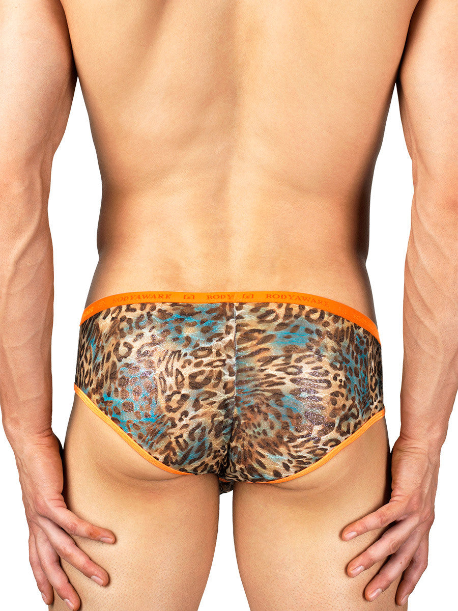 Men's sparkly cheetah print brief panties