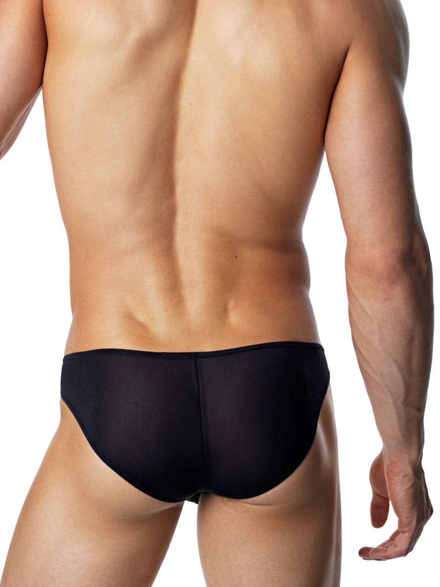 Men's black large pouch brief panties