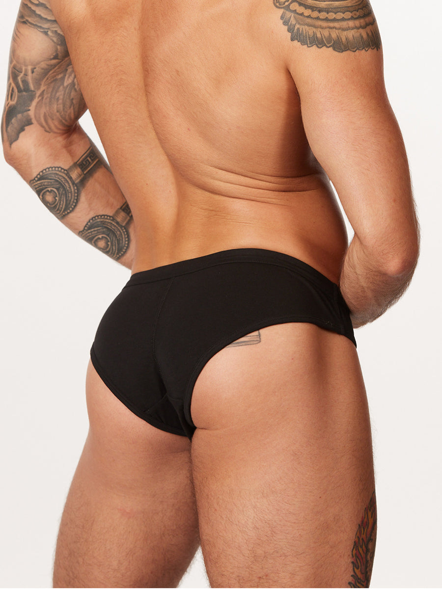 mens black organic cotton brief