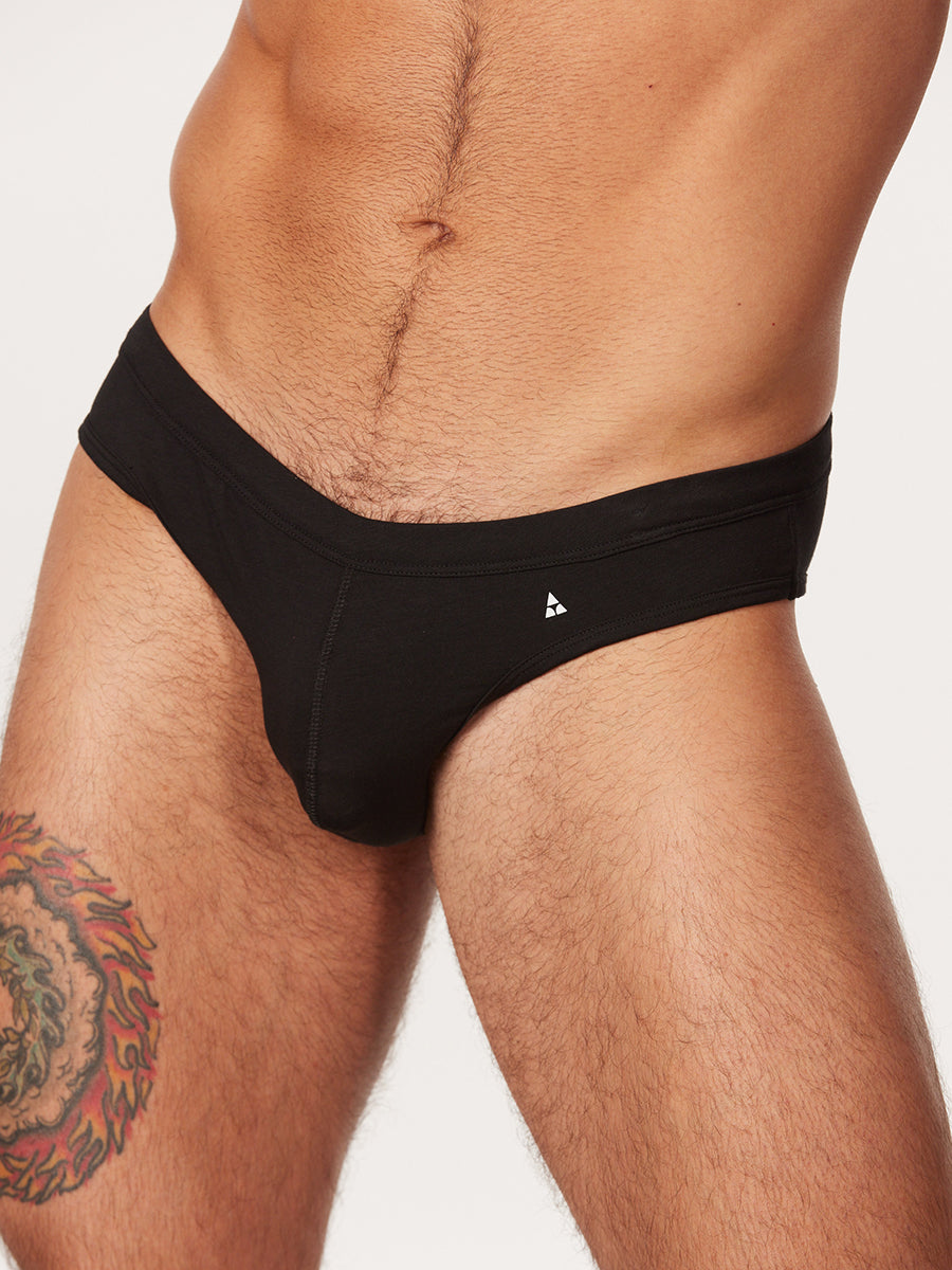 mens black organic cotton brief